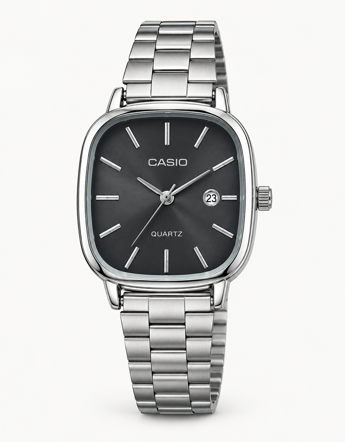 Men's Casio Square Dial Watch | Stainless Steel Strap