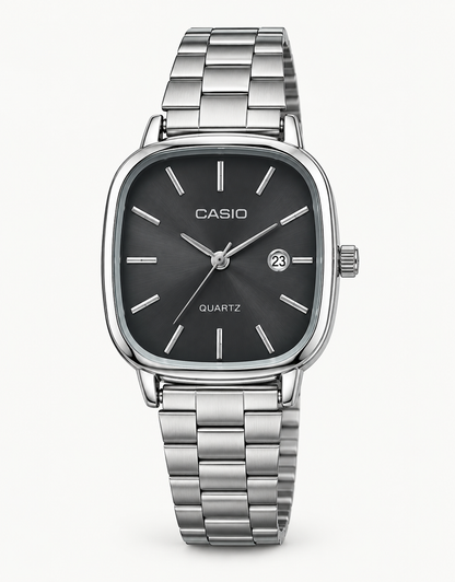 Men's Casio Square Dial Watch | Stainless Steel Strap
