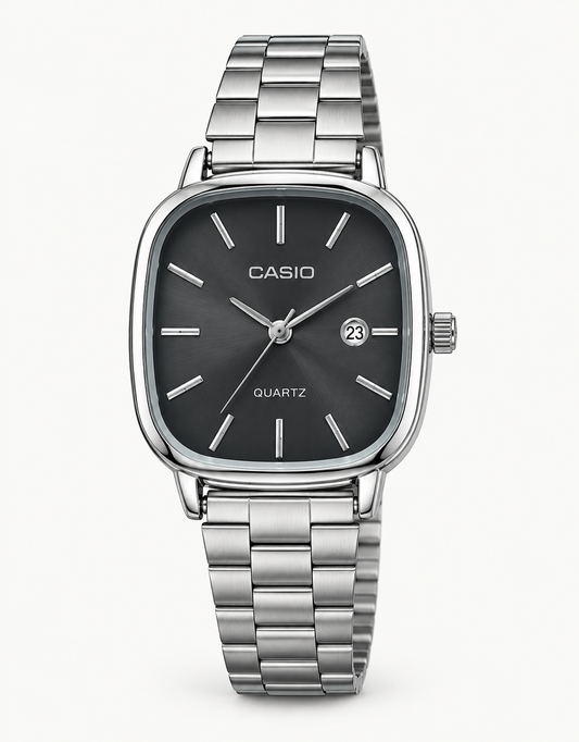 Men's Casio Square Dial Watch | Stainless Steel Strap
