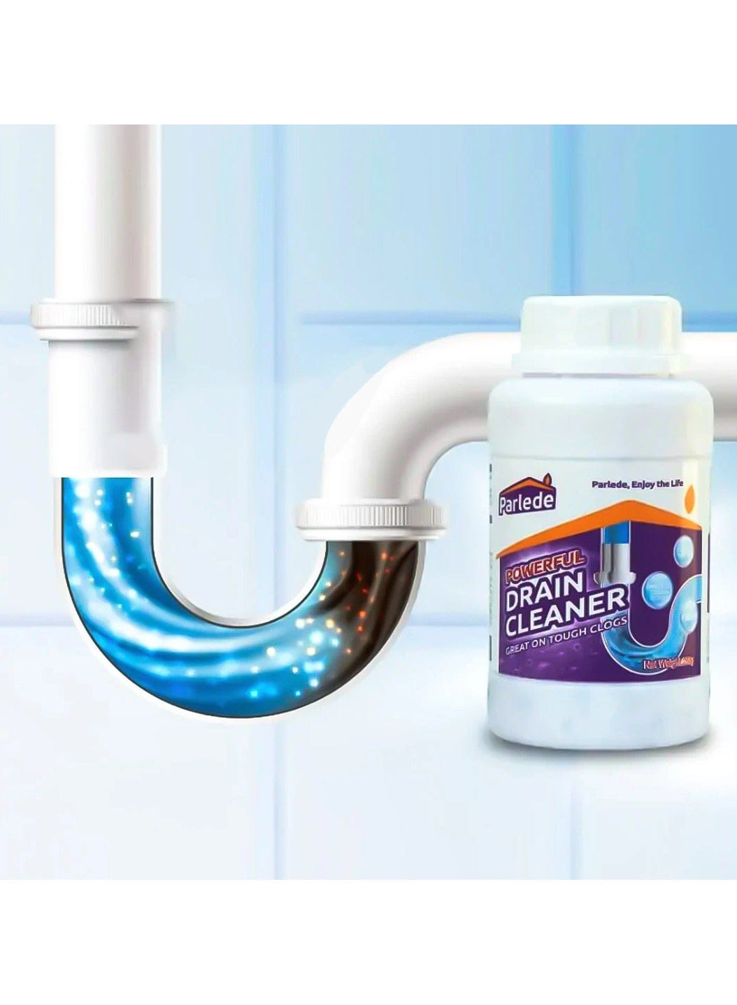 Parlede Powerful Drain Cleaner 500g – Fast-Acting Clog Remover for Kitchen & Bathroom Drains