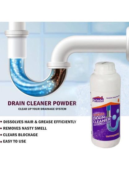 Parlede Powerful Drain Cleaner 500g – Fast-Acting Clog Remover for Kitchen & Bathroom Drains