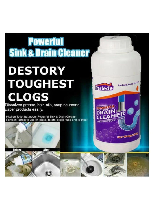 Parlede Powerful Drain Cleaner 500g – Fast-Acting Clog Remover for Kitchen & Bathroom Drains