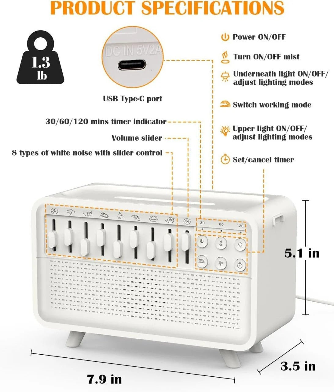 Noise Sleep Machine with Diffuser