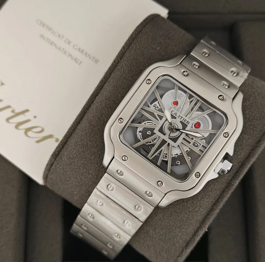 Luxury Skeleton Stainless Steel Wrist Watch – Square Dial | Automatic-Style Design